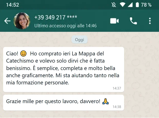 Messaggio di una lettrice: “È fatta benissimo, semplice e completa”
