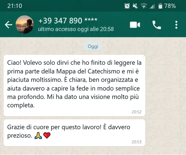 Messaggio di un lettore: “Chiaro, ben organizzato, una visione più completa”